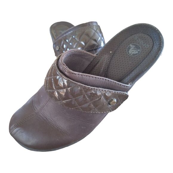 Crocs Cobbler Quilt Women's Size 9 Brown Leather Platform Clog Shoes Comfort - Picture 5 of 15